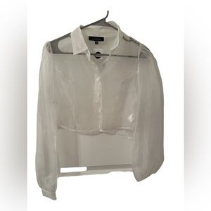 Sheer collared Top - M - NWT